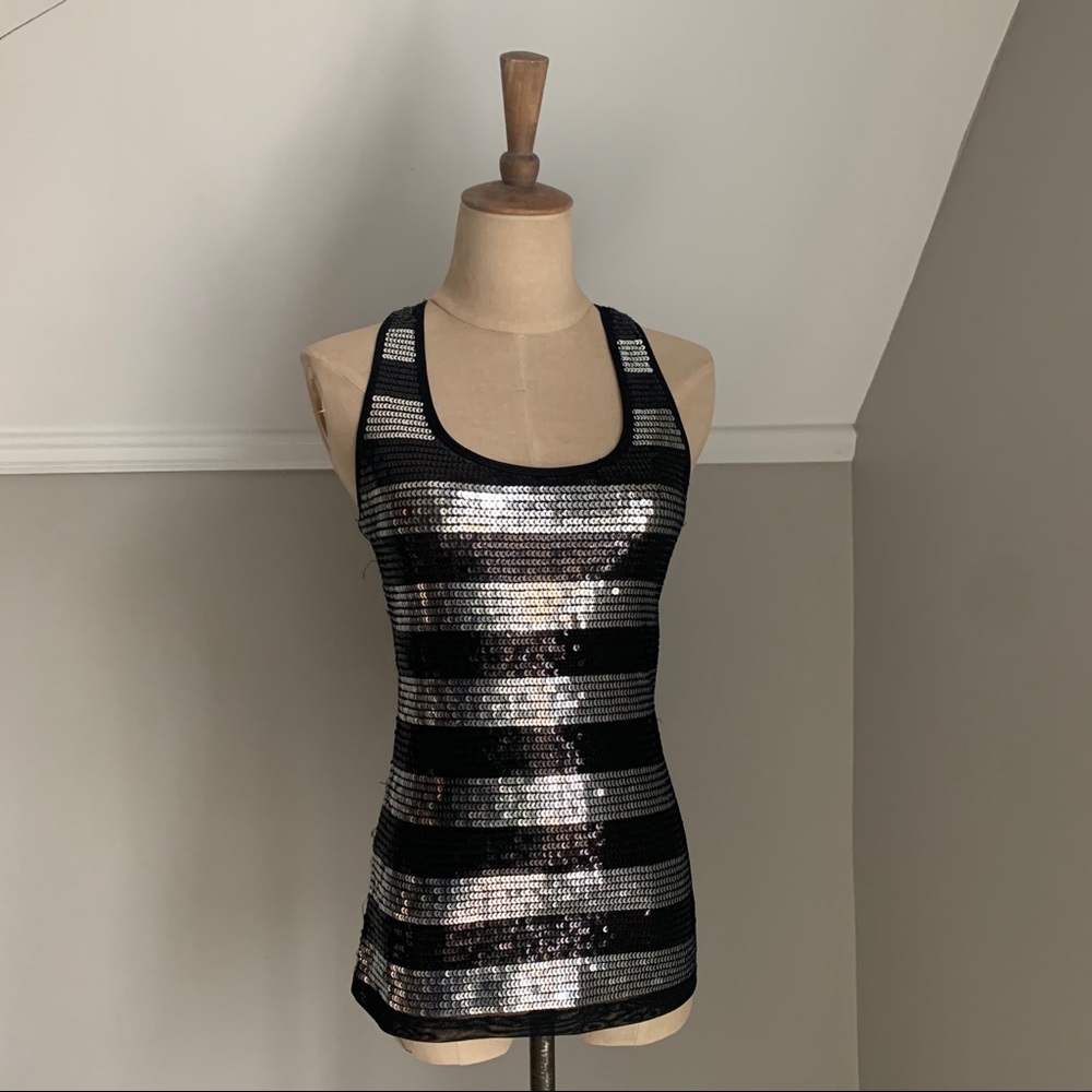 Sequin stripe tank